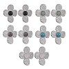 Natural Mixed Gemstone Flower Stud Earrings EJEW-JE05319-02-1