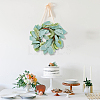 2Pcs Cloth Artificial Leaf Candle Rings Wreath AJEW-SP0004-47C-7
