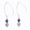 Natural Lapis Lazuli Beads Dangle Earrings EJEW-JE02811-03-1