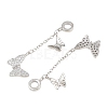 Brass Micro Pave Clear Cubic Zirconia Double Butterfly European Dangle Charms KK-H257-04P-2