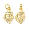 Rack Plating Brass Micro Pave Clear Cubic Zirconia Pendants KK-B093-18G-1