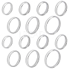 DICOSMETIC 14Pcs 7 Size 304 Stainless Steel Simple Plain Band Finger Ring for Women RJEW-DC0001-02-1