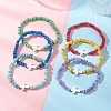 6Pcs 6 Colors Natural Freshwater Shell Chip Beaded Stretch Bracelets BJEW-JB12725-1