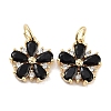 Brass Micro Pave Cubic Zirconia Charms KK-C051-01G-01-1