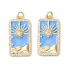 Rack Plating Brass Micro Pave Clear Cubic Zirconia Pendants KK-D073-24G-02-1