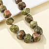 Natural Unakite Nuggets Beaded Necklaces for Women Men NJEW-K388-01U-3