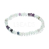 Natural Fluorite Beaded Stretch Bracelets BJEW-D446-A-38-5
