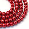 Baking Paint Pearlized Glass Pearl Round Bead Strands HY-Q003-4mm-51-1