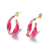 Enamel Twist Stud Earrings EJEW-P214-03G-01-1