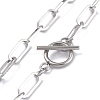 304 Stainless Steel Paperclip Chain Necklaces NJEW-O124-01P-3