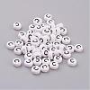 Flat Round with Letter C Acrylic Beads X-PL37C9070-C-1