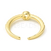 Clear Cubic Zirconia Initial Letter Open Cuff Ring RJEW-H120-09G-O-3