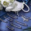 16Pcs 4 Styles Iron Rhinestone Safety Pins FIND-SC0022-25P-4
