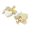 Brass Micro Pave Clear Cubic Zirconia Pendants KK-L213-017G-02-2