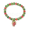 Christmas Theme Glass Beads Stretch Bracelets BJEW-JB11258-3