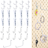 32Pcs 4 Styles Plastic & Steel Pegboard Hooks Sets FIND-NB0007-32-1