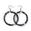 Natural Moss Agate Dangle Earrings X-EJEW-K077-A07-2