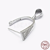 Anti-Tarnish Rhodium Plated 925 Sterling Silver Micro Pave Cubic Zirconia Pendant Bails STER-P034-47P-1