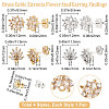 Beebeecraft 4 Pairs 4 Style Clear Cubic Zirconia Flower Stud Earring Findings EJEW-BBC0001-13-2