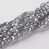 13 inch Faceted Round Glass Beads GF6mmC01S-1