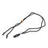 Adjustable Braided Waxed Cord Macrame Pouch Necklace Making MAK-WH0009-02A-1