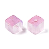 Frosted Glass Beads with Golden Glitter Powder DGLA-NH001-8mm-01J-2