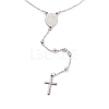 Non-Tarnish 304 Stainless Steel Rosary Bead Necklaces For Religion STAS-B021-02P-2