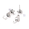 Alloy Cat Front Back Stud Earrings for Women EJEW-G323-01AS-2