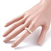 Natural Pearl Braided Finger Ring RJEW-JR00430-3