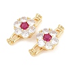 Brass Pave Cubic Zirconia Fold Over Clasps CU-CBAA6E8-13G-1