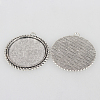 Tibetan Style Alloy Pendant Cabochon Settings X-TIBEP-N003-66AS-2