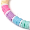 Rainbow Color Disc Handmade Polymer Clay Beaded Stretch Kid Bracelets for Girls BJEW-JB10351-01-3