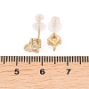 Brass Clear Cubic Zirconia Stud Earring Findings EJEW-A155-03A-G-2