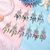 5Pairs 5 Colors Alloy & Synthetic Turquoise Chandelier Earrings EJEW-JE06339-01-1