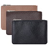 3Pcs 3 Colors Litchi Print PU Leather Zip Pouches ABAG-CP0001-07-1
