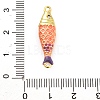 Brass Enamel Fish Connector Charms KK-H527-11G-05-3