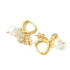 Starfish & Shell & Natural Pearl Drop Huggie Hoop Earrings EJEW-SZ0001-61-3