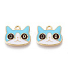 Light Gold Plated Alloy Kitten Pendants ENAM-T009-41A-2