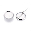 304 Stainless Steel Brooch Cabochon Settings STAS-E547-08H-P-1