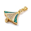 Christmas Brass Micro Pave Cubic Zirconia Pendants KK-H468-03A-03G-2