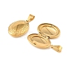 316 Stainless Steel Locket Pendants STAS-K321-05G-2