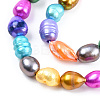 Dyed Natural Cultured Freshwater Pearl Beads Strands PEAR-R007-5-6mm-3