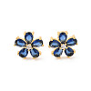 Rack Plating Brass Micro Pave Cubic Zirconia Stud Earrings EJEW-I304-07G-01-1