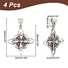 Unicraftale 4Pcs 304 Stainless Steel Manual Polishing Pendants STAS-UN0049-42-3