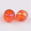 Transparent Rainbow Colours Round Glass Seed Beads X-SEED-A007-4mm-169B-2