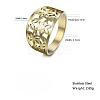 Flower Pattern Hollow Out 304 Stainless Steel Finger Rings FS-WGDCC5F-05-2