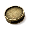 Tibetan Style Alloy Slide Charms Cabochon Settings PALLOY-Q341-04AB-FF-4