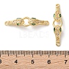 Rack Plating Brass Micro Pave Cubic Zirconia Snake Connector Charms KK-C084-10A-G-3