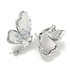 Brass with Enamel with Cubic Zirconia with Crystal Stud Earring with 925 Sterling Silver Pins KK-Q820-07P-2