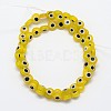 Handmade Evil Eye Lampwork Flat Round Bead Strands X-LAMP-L058-6mm-01-2